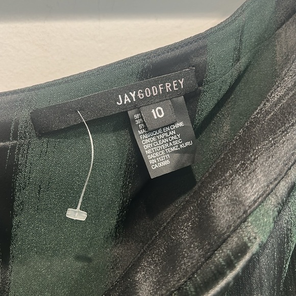 JAYGODFREY Black green dark One-Shoulder Sheath Mini Dress size 10 women’s - Picture 4 of 8